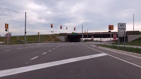 Twisted Intersection Cloverleaf Freeway Ramp Video stock 155909305