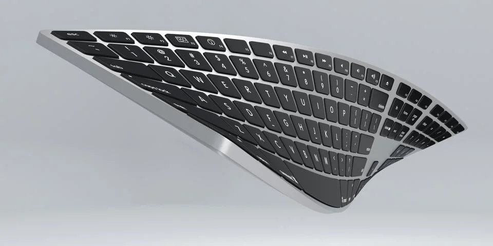 Twisted Keyboard 3D rendering Stock Illustration