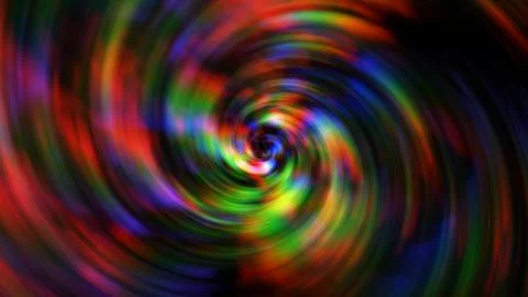 Twisted LED Video Wall. Soft Colorful Clouds waft over a black background. Stock Illustration