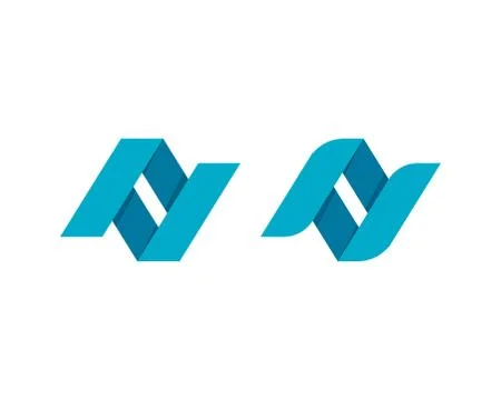 Twisted letter N logos Stock Illustration