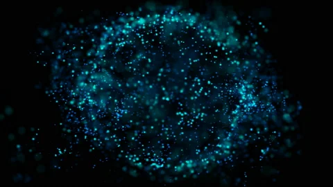 Twisted massive of particles with glow. Background with moving and flicker Stock Footage 118224836