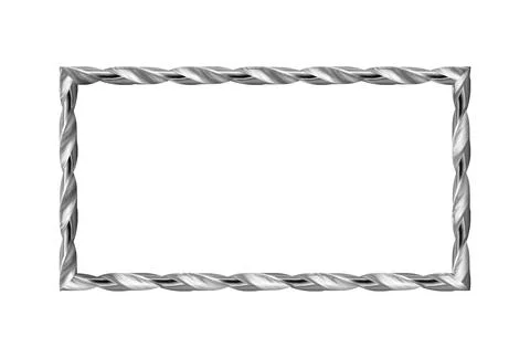 Twisted metal rectangle realistic frame. Vector. Stock Illustration