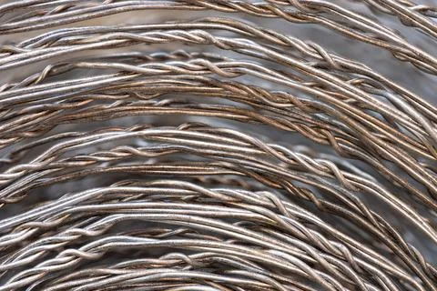 Twisted Metal Wire Texture Background Close Up Stock Photos