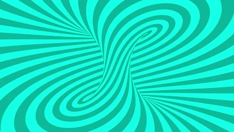 Twisted optical illusion-psychedelic background turquoise Stock Footage 198780283