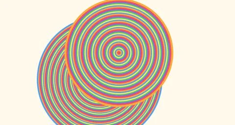 Twisted overlapping color ribbons in bright summer tones Stock Illustration
