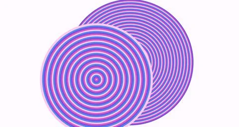 Twisted overlapping color ribbons create hypnotic spiral effect Illustrazione stock