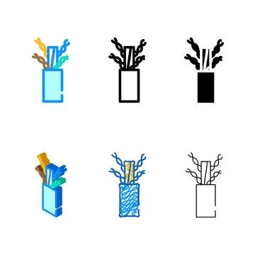 Twisted pair cable color icon vector variations Stock Illustration