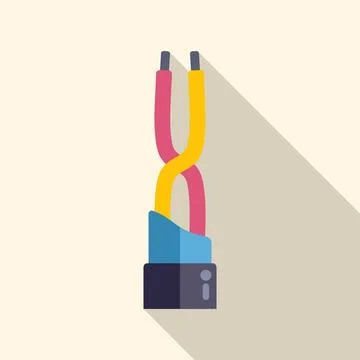Twisted pair cable connecting electrical wires icon Stockillustratie