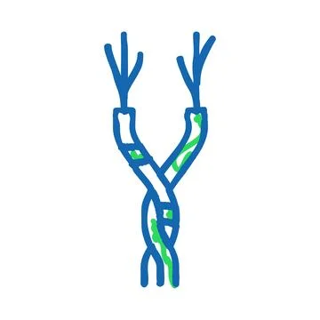 Twisted pair cable icon doodle illustration Stock Illustration