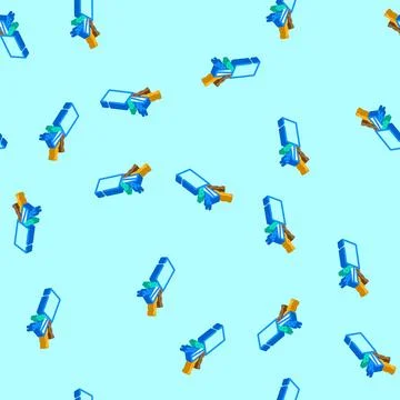 Twisted pair cable isometric icon seamless pattern Stock Illustration