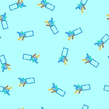 Twisted pair cable vector seamless pattern Stock Illustration