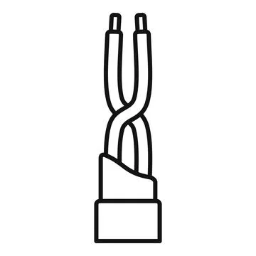 Twisted pair cable wiring connection technology data transmission 库存插图