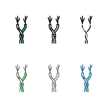 Twisted pair designs cable color icon vector Ilustração Stock