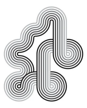 Twisted parallel striped gray lines Stock Illustration