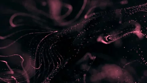 Twisted particle line dark orange digital abstract background Stock Footage 219712756