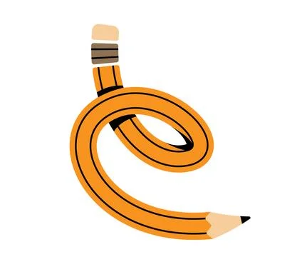 Twisted pencil vector illustration. Drawing tool for artists, students curv.. Stock Illustration