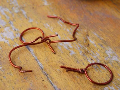 Twisted pieces of copper Stock Photos