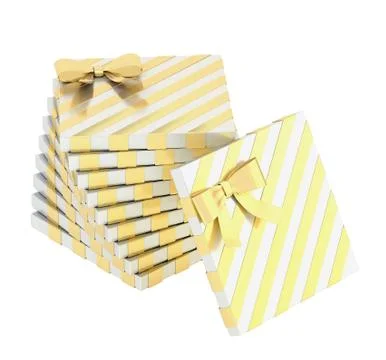 Twisted pile of gift boxes isolated イラスト素材