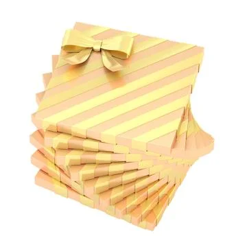 Twisted pile of gift boxes isolated Stock Illustration
