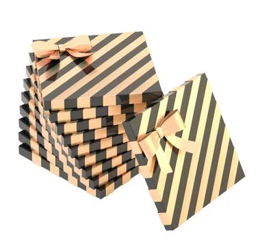 Twisted pile of gift boxes isolated イラスト素材
