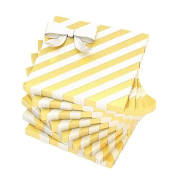 Twisted pile of gift boxes isolated Stock Illustration