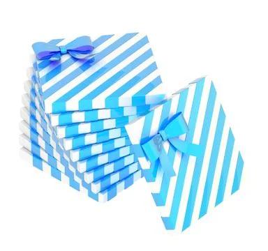 Twisted pile of gift boxes isolated Stock Illustration