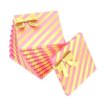 Twisted pile of gift boxes isolated イラスト素材