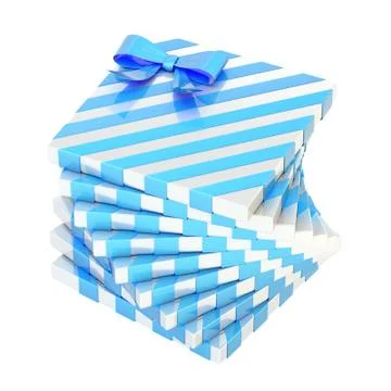 Twisted pile of gift boxes isolated Stock Illustration