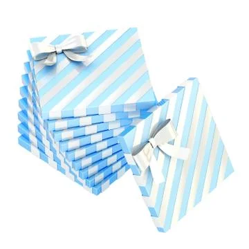 Twisted pile of gift boxes isolated Illustrazione stock