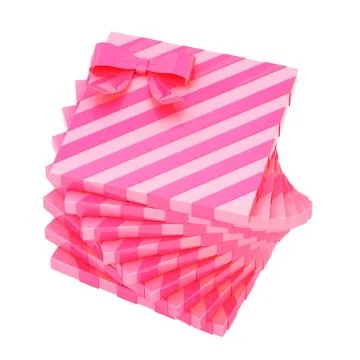 Twisted pile of gift boxes isolated Illustrazione stock