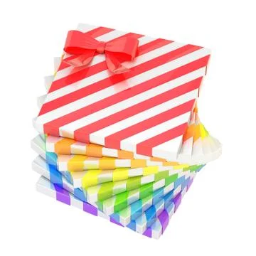 Twisted pile of gift boxes isolated Stock Illustration