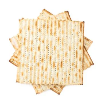 Twisted pile of multiple matza flatbreads Stock Photos