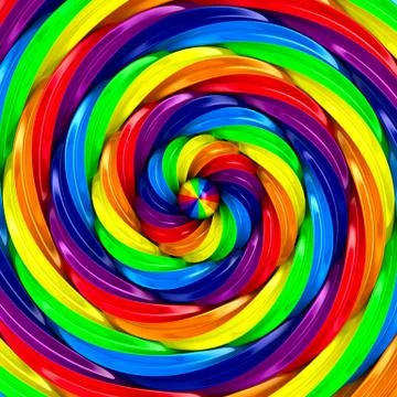 Twisted rainbow ring on white background. isolated 3d illustration Stock Illustration