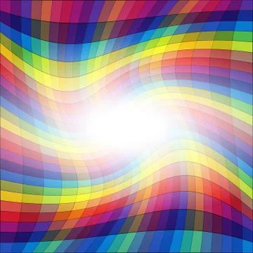 Twisted rainbow stripe abstract background Stock Illustration