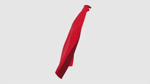 Twisted Red Abstract 3D Shape Animation with Alpha Channel Stock Footage 348313266