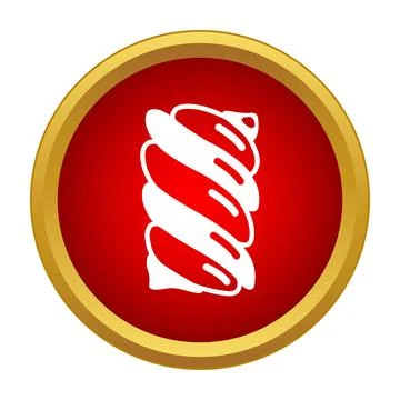Twisted red and white marshmallow candy icon Stock Illustration