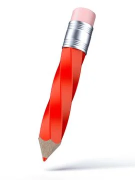 Twisted Red Pencil 库存插图