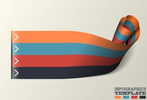 Twisted Ribbon, Vector Infographics Template Stock Illustration