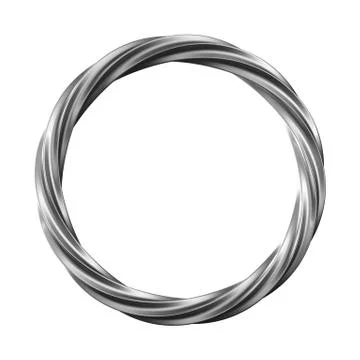 Twisted ring on white background. isolated 3d illustration Illustrazione stock