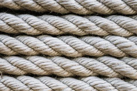 Twisted rope cable in lines Stock Photos