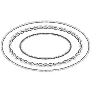 Twisted rope frame of oval shape - elliptic border Stock Illustration