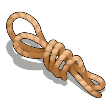 Twisted rope isolated on white background. Vector cartoon close-up illustration. 스톡 일러스트