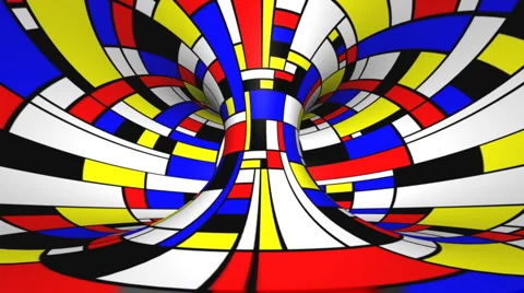 Twisted rotation - Mondrian style Stock Footage 1069808