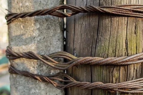Twisted rusty wire Stock Photos