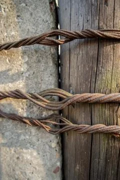 Twisted rusty wire Stock Photos