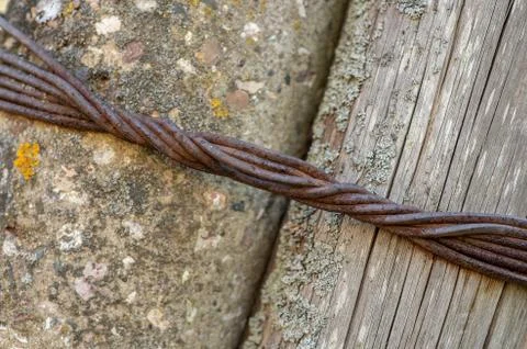 Twisted rusty wire Stock Photos