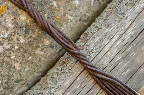 Twisted rusty wire Stock Photos