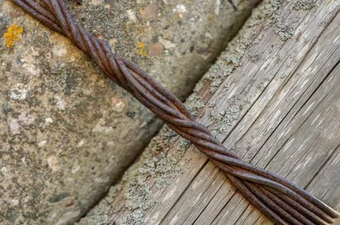 Twisted rusty wire Stock Photos