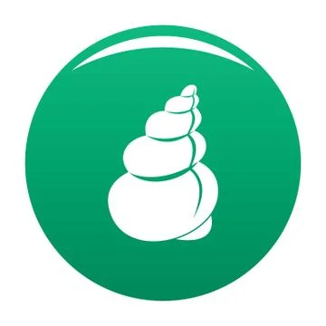 Twisted shell icon vector green 스톡 일러스트