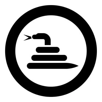 Twisted snake icon in circle round black color vector illustration image so.. Stock Illustration